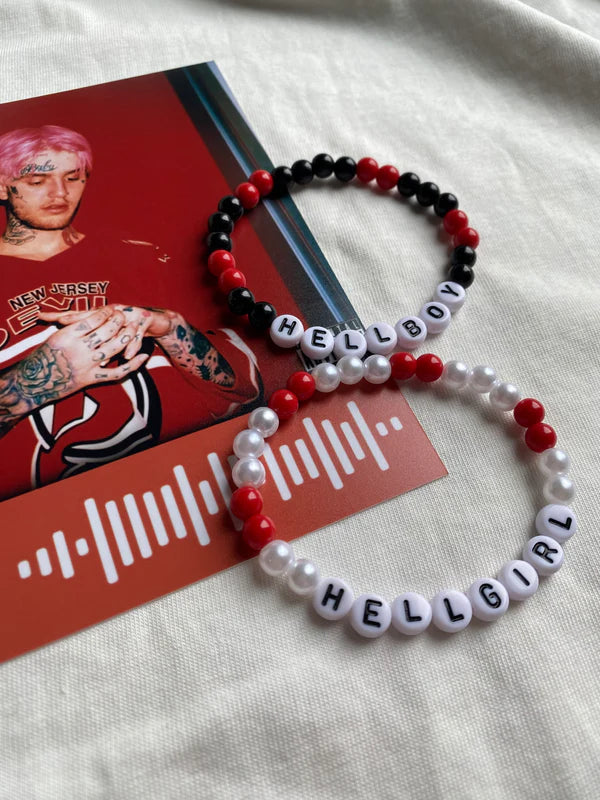 Hellboy/girl by Lil Peep matching bracelets